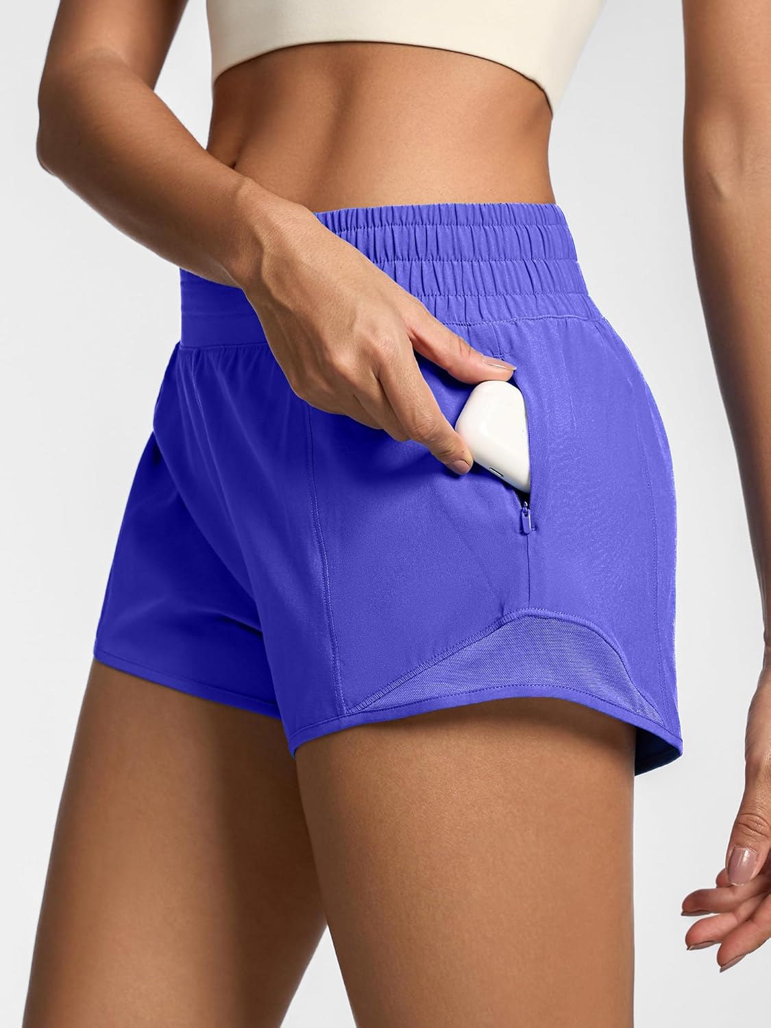 MCEDAR Women's Athletic Shorts for Gym Workout Shorts 2.5" Quick-Dry Lightweight Running Short with High Waisted Zip Pockets - Image 6