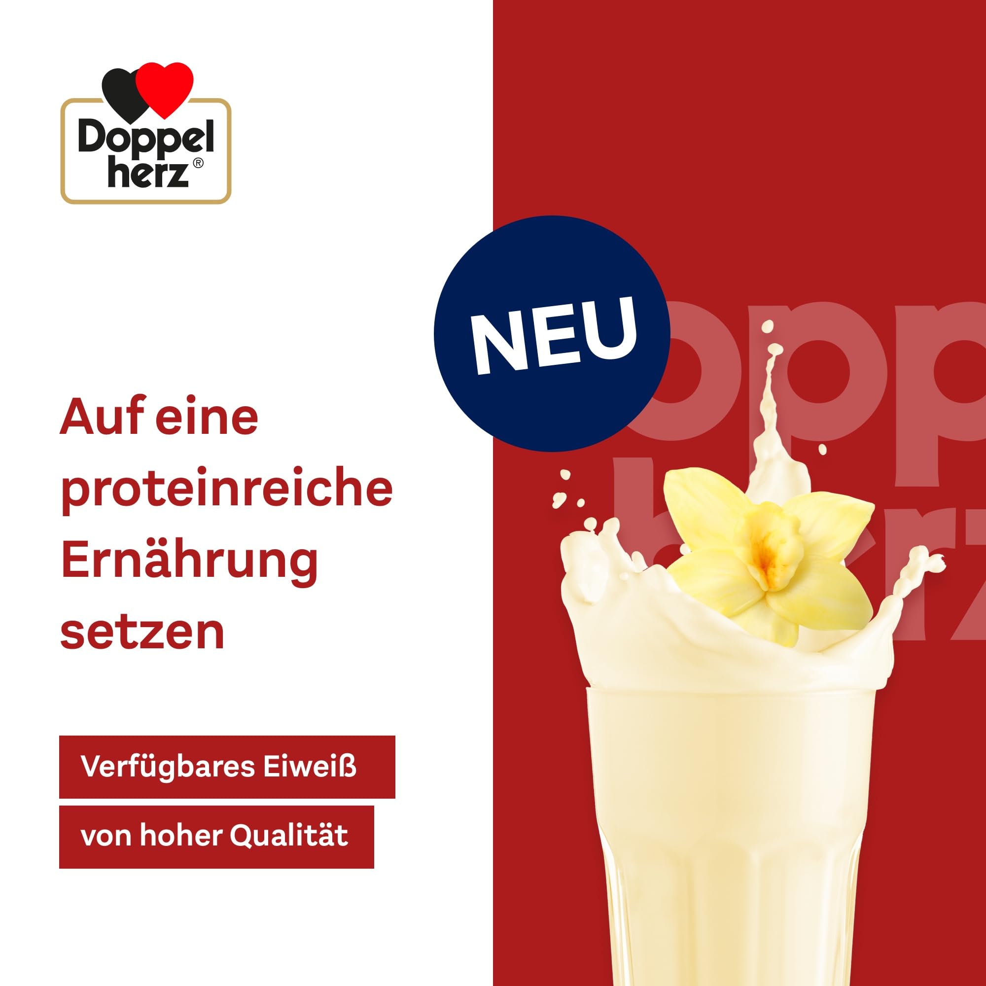 Doppelherz WHEY PROTEIN Vanille – Proteinpulver auf Molkenbasis in bewährter Doppelherz-Qualität 1000g