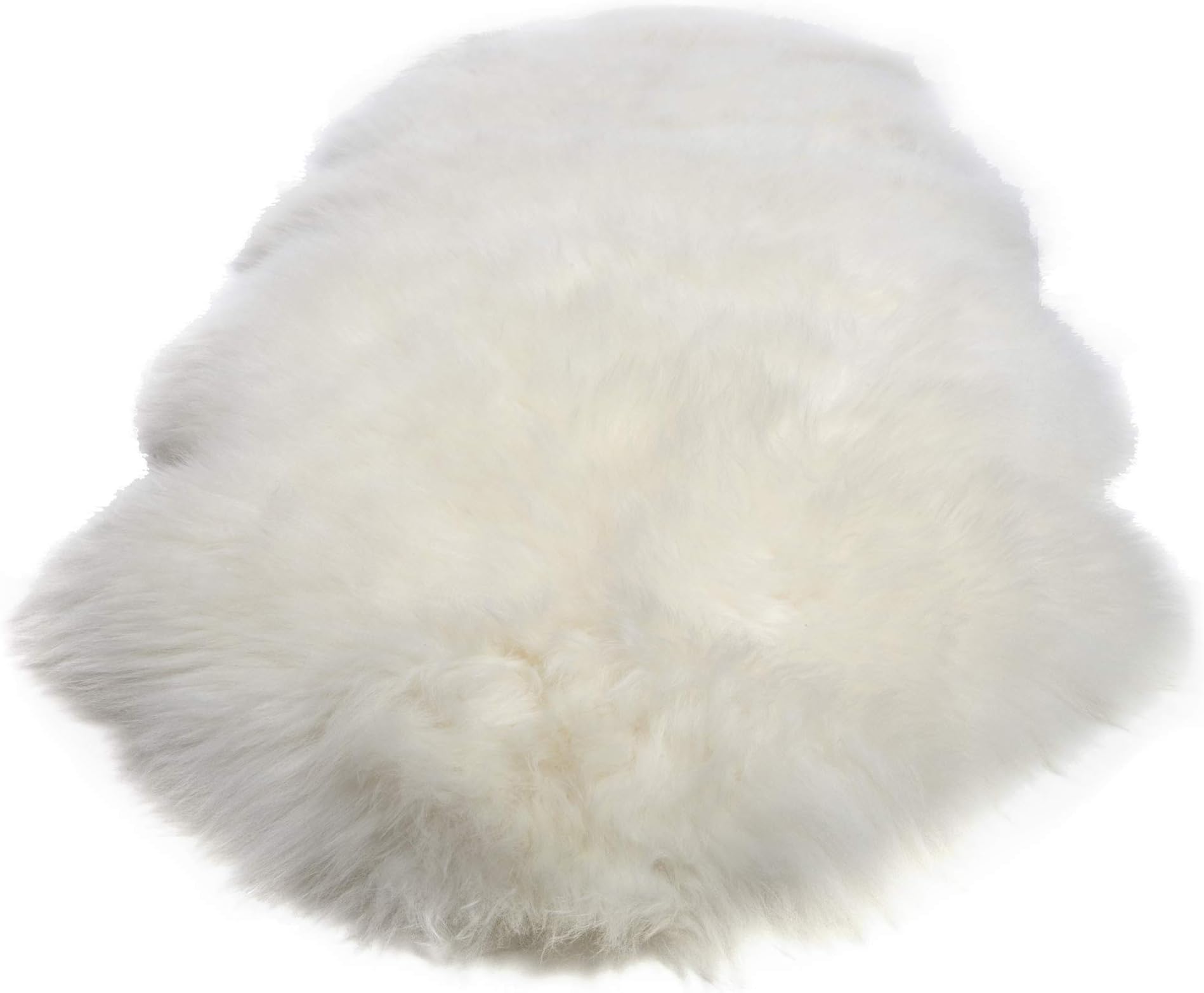 New Zealand Double Pelt Sheepskin Rug 2x6 - Couch or Sofa Covers Washable, Fur Throws for Sofa and Chairs, Fur Rugs for Bedroom, Fluffy Bedside Rug, Photoshoot Props, Vanity Carpet - Ivory Color