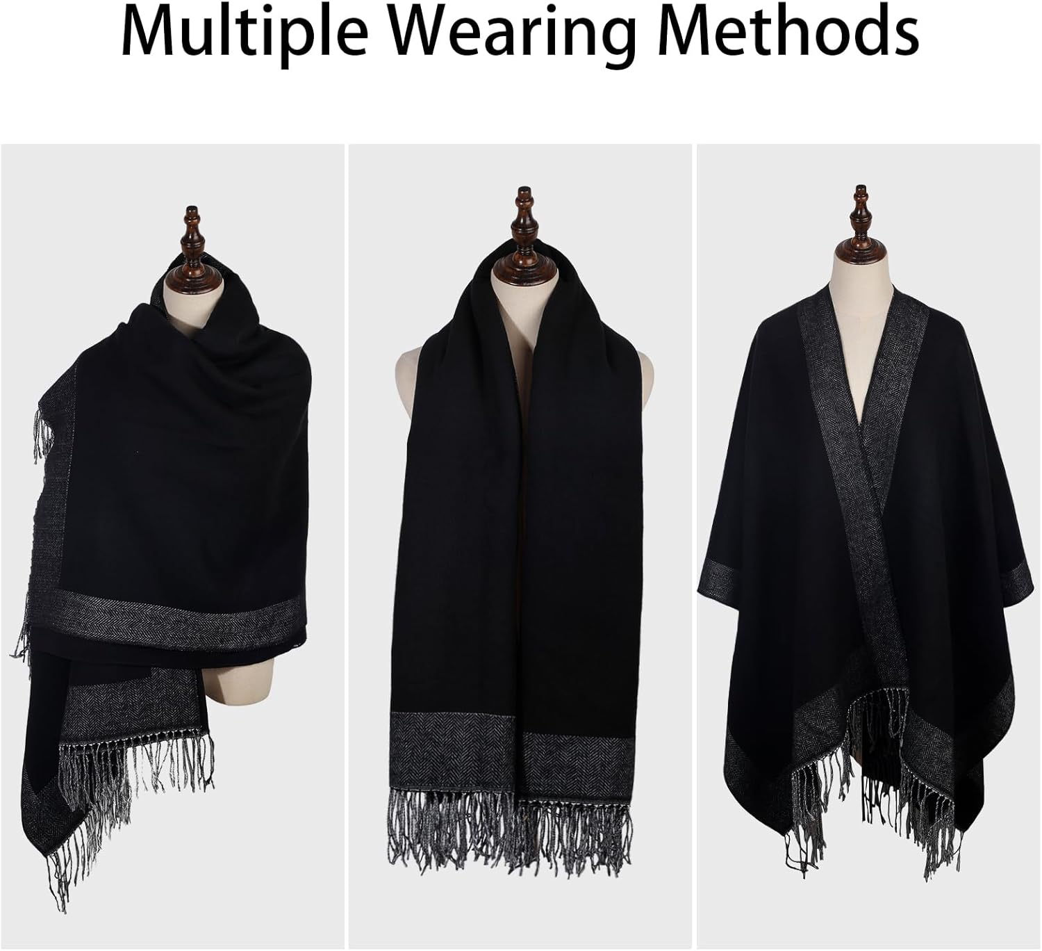 Womens Pashmina Shawls and Wraps Soft Winter Warm Oversized Blanket Scarf - Image 4