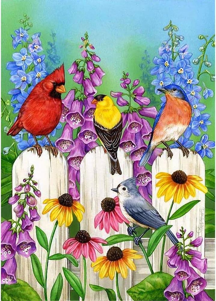 DIY 5D Diamond Painting Full Drill, YEESAM ART Colorful Birds Flowers 30x40cm Diamond Art Mosaic Crafts Embroidery Kits (Bird 2)