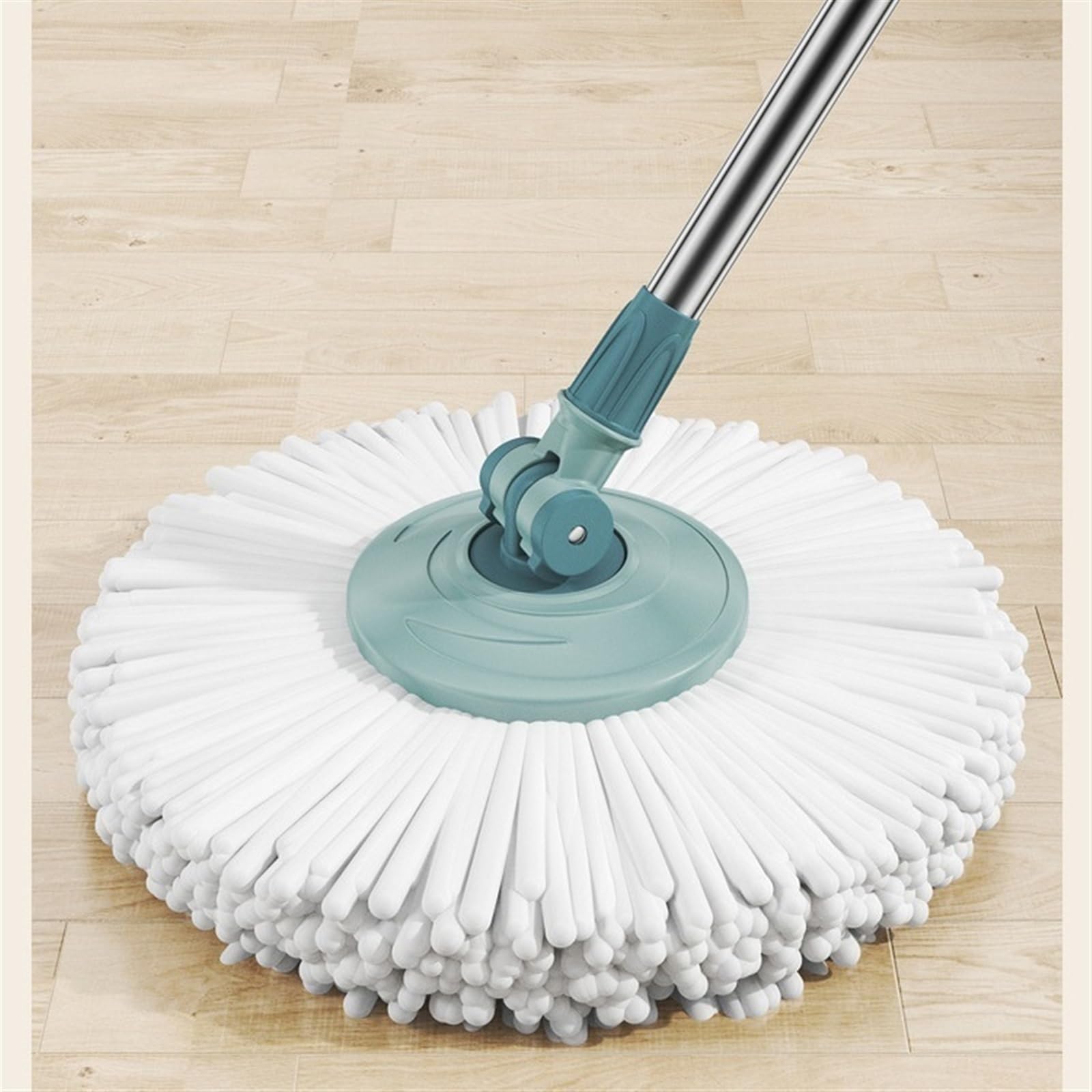 Juego de fregona giratoria de 360 grados con cubo de paño de microfibra y función de absorción de agua, fácil limpieza para suelos domésticos