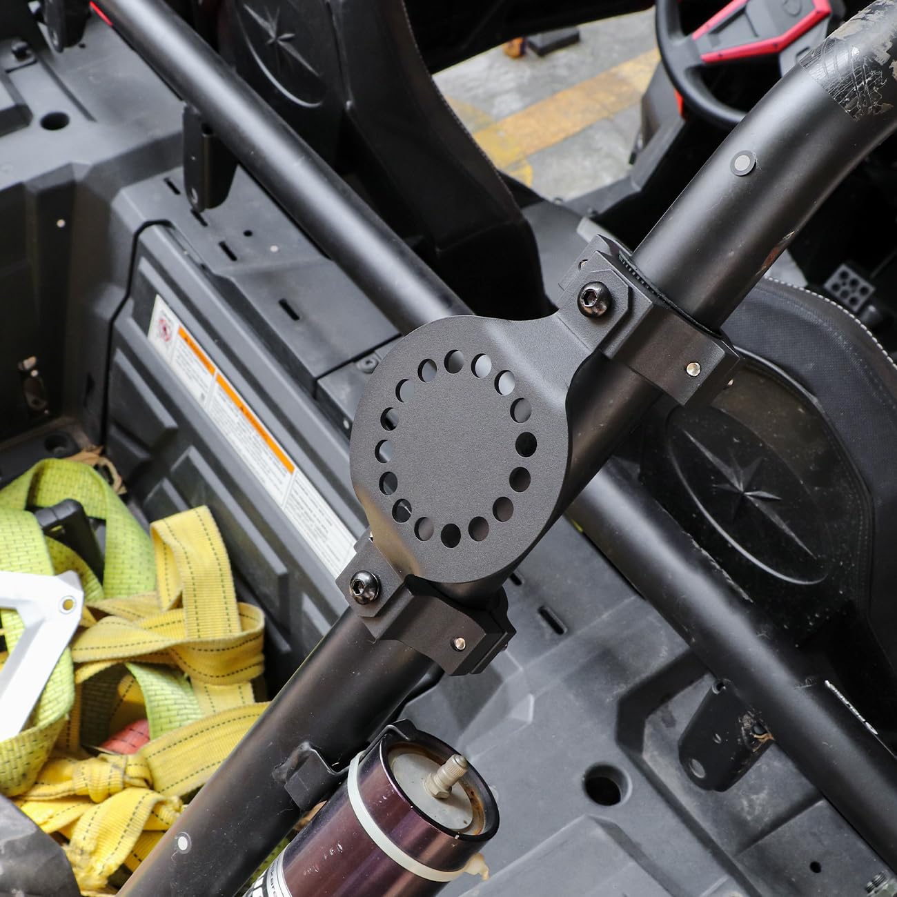 Gas Tank Water Can Mount,Oil Mounting Holder Gasoline Pack Fuel Container Mount Compatible with for UTV Polaris RZR Pioneer Can Am Maverick X3 Commander Talon ATV with 1''-2'' Roll Bar