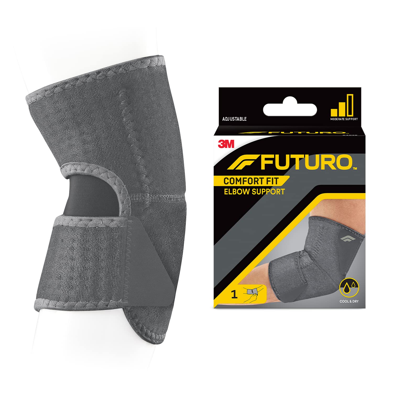 FUTURO Comfort Fit Bandage du Coude 04038, Réglable (20.3-40.6 cm)