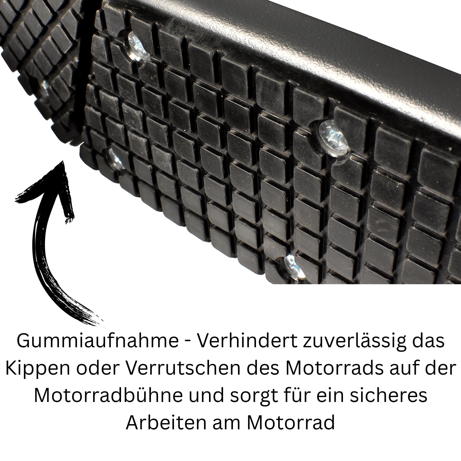 Radklemme für Motorrad Radhalter Motorradhebebühne Gummi mit Verstellbarer Kurbel bis Öffnungsweite 170 mm Motorradständer Hebeühne passend für alle gängigen Vorderräder & viele Hinterräder