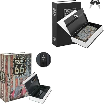 KYODOLED Hidden Metal Lock Box,Diversion Book Safe with Combination Lock,Money Hiding Box,Collection Box