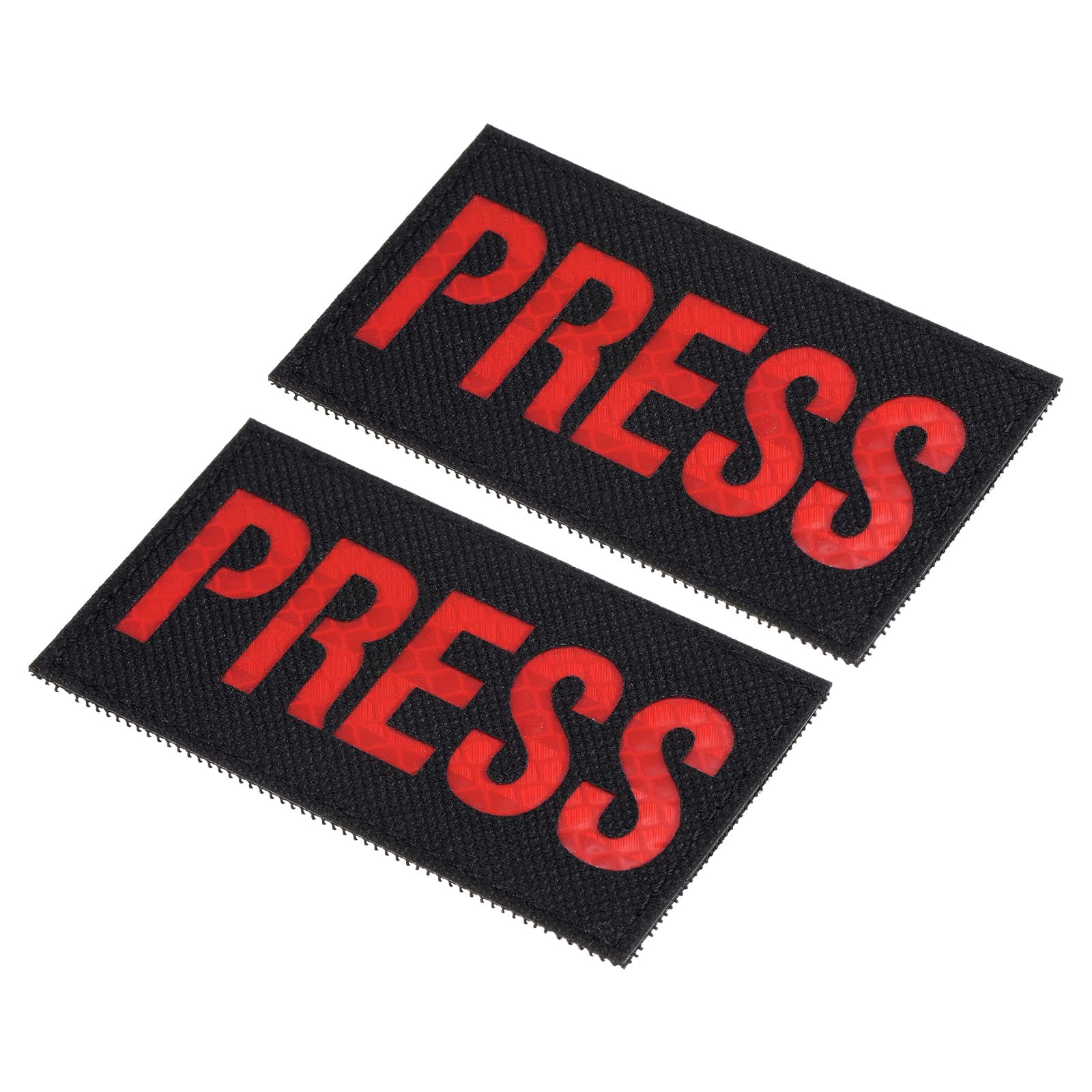 PATIKIL Reflective Press Patch 2x3.5, 2 Pcs IR Infrared Hook and Loop Fastener Applique Armband Badges for Clothes Backpack Red