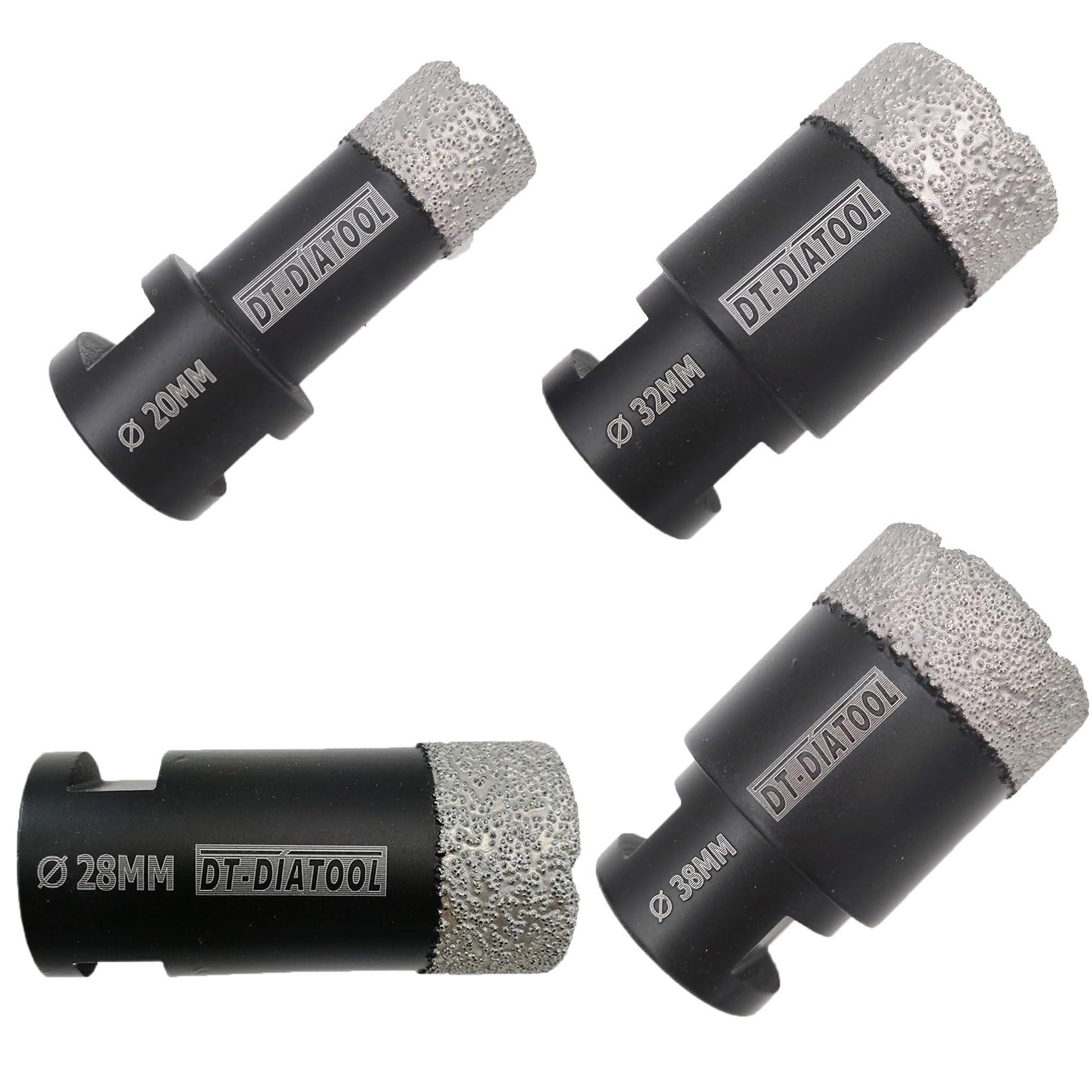 DT-DIATOOL Diamond Drill Bit Set 20/28/32/38mm Hole Saw for Dry Drilling Tile Porcelain Marble Ceramic Granite