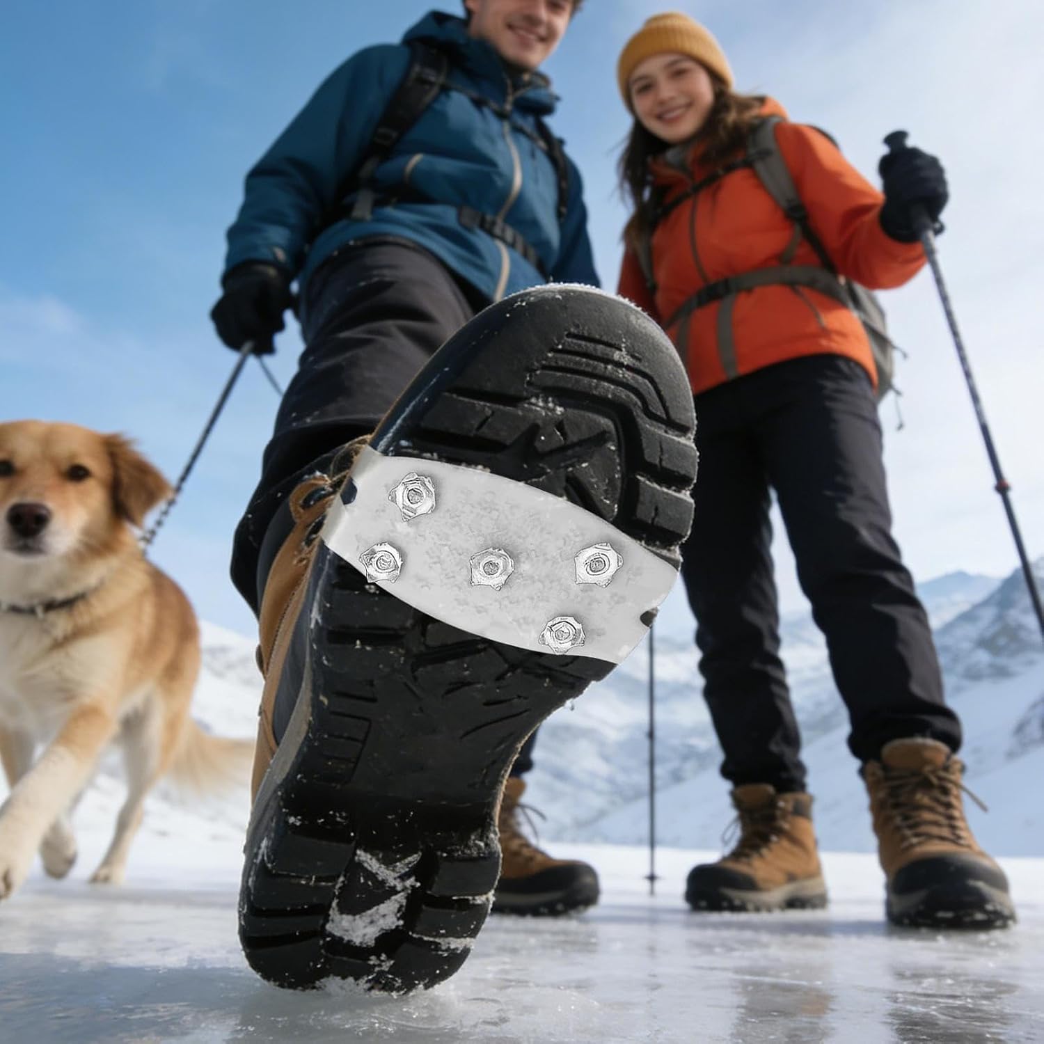 Snow Cleats 2-Piece Protective Anti-Slip Hiking Grippers