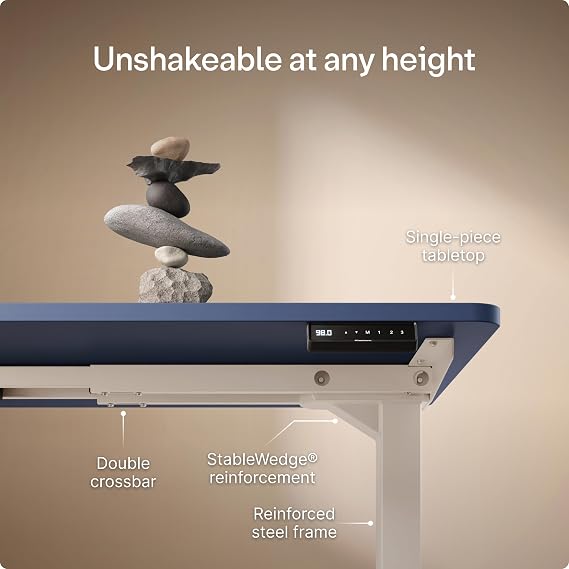 Desktronic HomePro Standing Desk – 160 x 80 cm Height Adjustable Desk with Electric Dual Motor, Touchscreen Controller & Integrated USB/USB-C, 3 Memory Presets