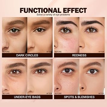 2PCS Liquid Concealer, Under Eye Full Coverage Concealers For Dark Circles, Puffiness, Redness, Reduces Look Of Fine Lines, Waterproof,Long-Lasting Wear, Natural Matte Finish(02)
