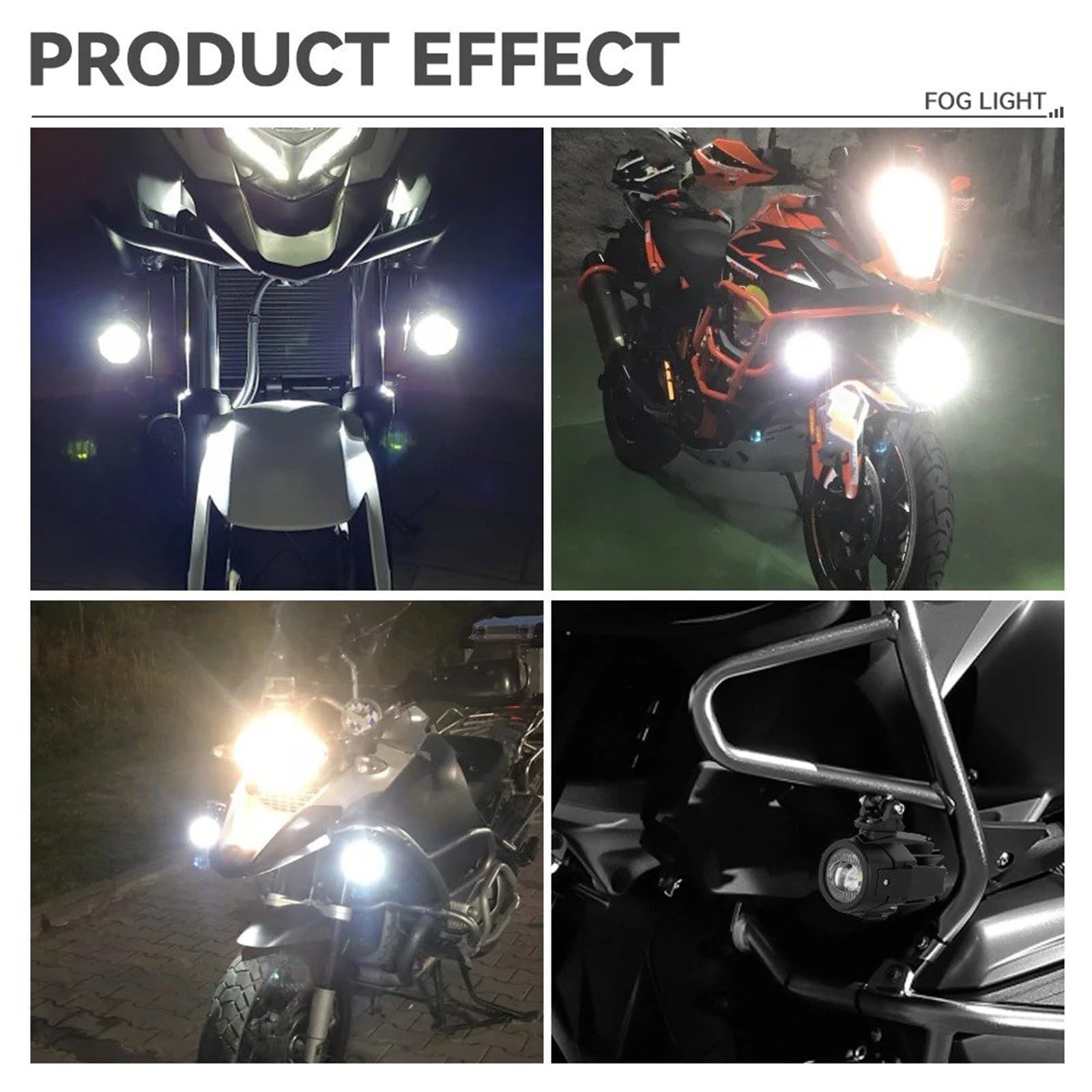 Generico Faro del Motociclo Lampada Ausiliaria Universale per Fendinebbia per Moto, Faretti per, Faro Aggiuntivo per Ducati