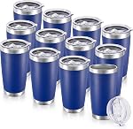 20 oz Tumblers Bulk Stainless Steel Tumbler with Lid Double Wall Vacuum Insulated Coffee Mug 20oz Powder Coated Cup for Hot and Cold Drinks, Black, 6 pack