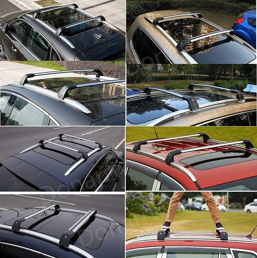 ルーフキャリア ヒュンダイサンタフェ20132018のルーフラッククロスバー荷物キャリアシルバー Roof Rack Cross Bars