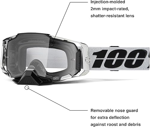 Vista 27 de 100% ARMEGA Premium Protective Sport Goggles with Ultra HD Lens & Nose Guard
