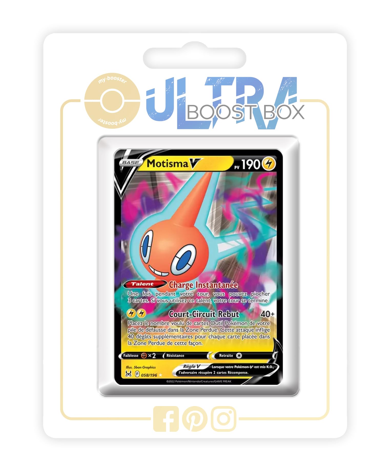 Motisma V (Rotom V) 58/196 - Ultraboost X Epée et Bouclier 11 Origine Perdue - Box of 10 Pokemon French Cards