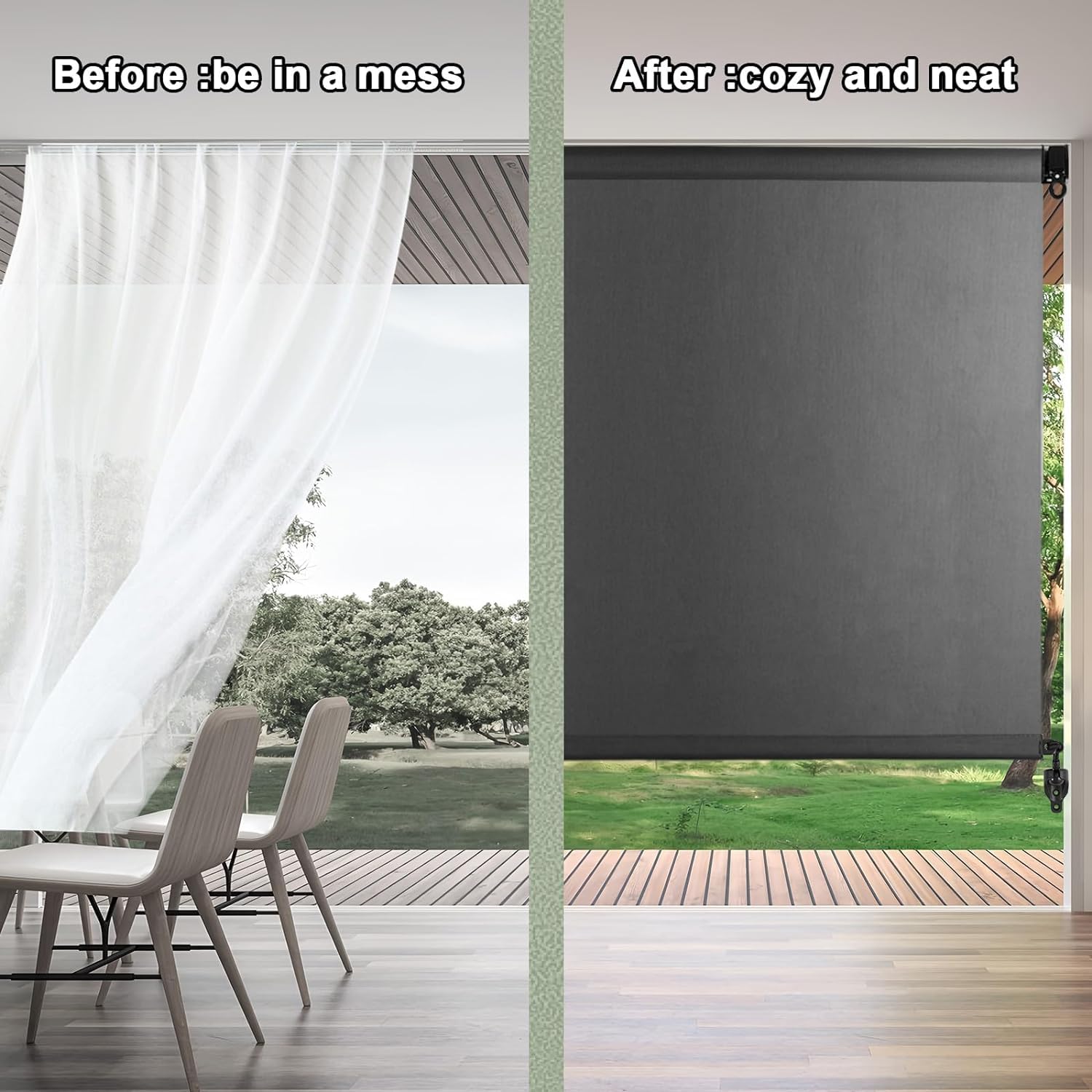 Sunbox Persianas Enrollables Para Exteriores, Opacas