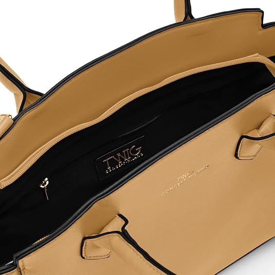 TWIG Borsa Donna SHELTON Shopper Pelle PU Shopping Bag (Cognac Brown