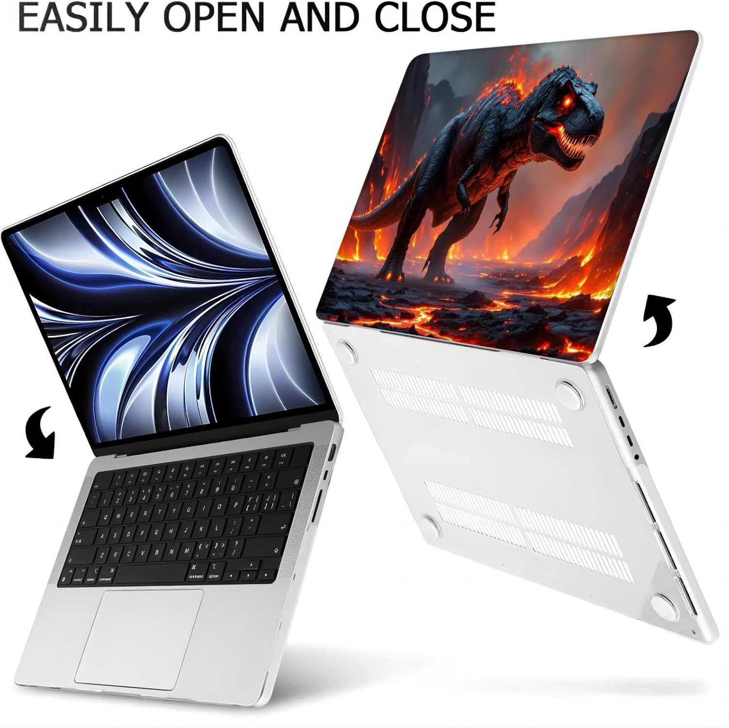Compatible with MacBook Neo 13-inch, Hard Shell Case with Keyboard Cover and Screen Protector (A3404 A18 Pro chip, 2026 Release) - Fire T-Rex MC21510