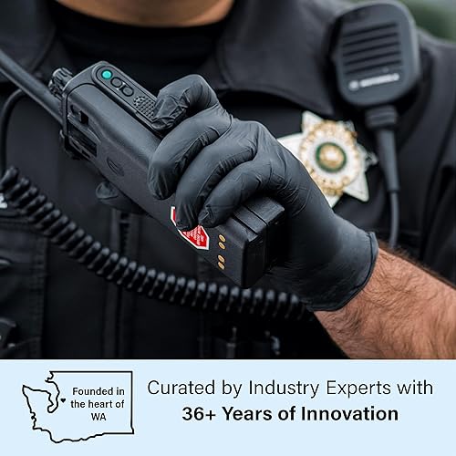 Miniatura 4 de 1st Choice - Guantes desechables de nitrilo de 3 mil, color negro, para examen, sin látexpolvo, seguros para alimentos, ligeramente texturados,