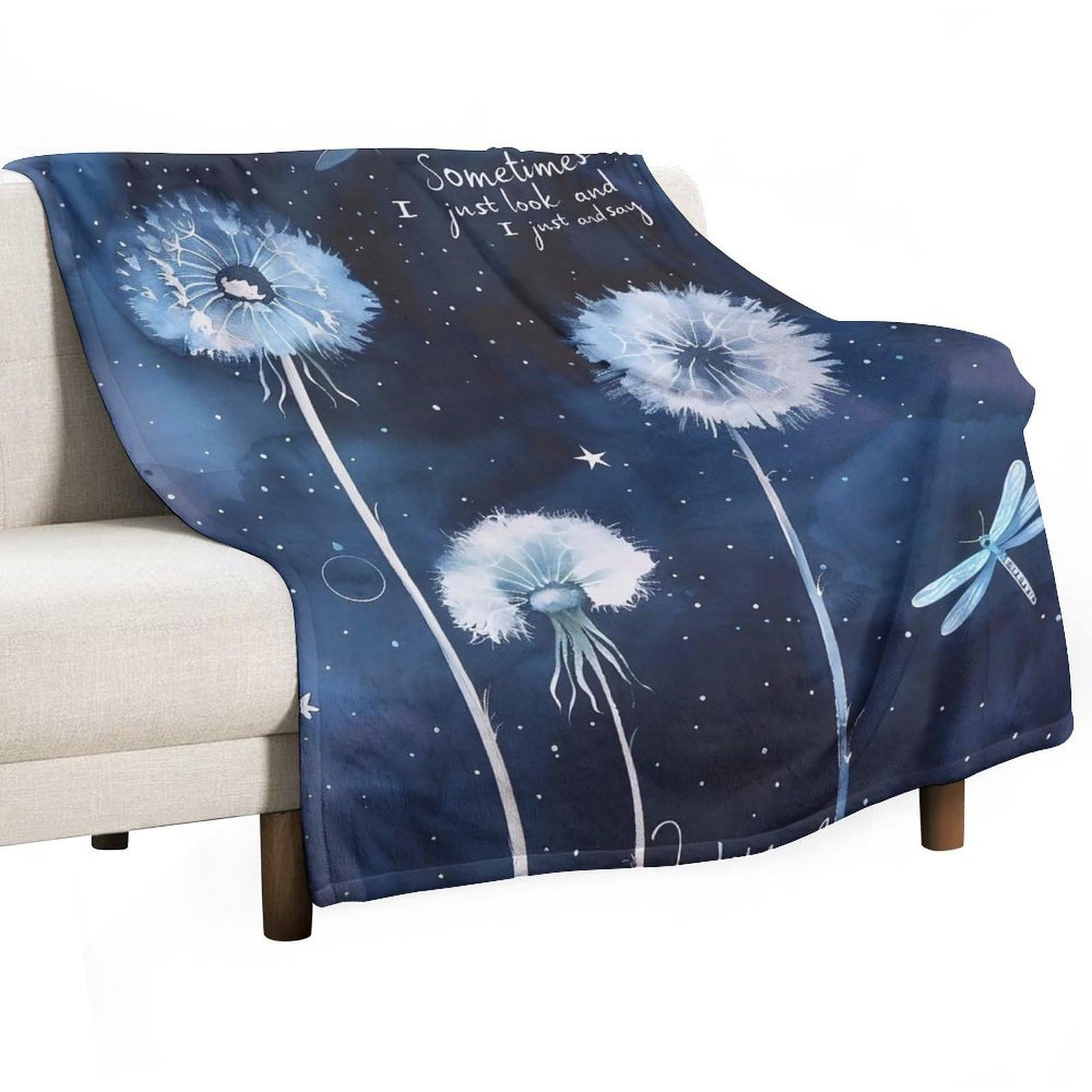 YHGSREUOH Midnight-Dragonfly-Memory_04 Flannel Blankets Fleece Soft Throw Lightweight Plush Gifts for Couch, Bed, Cozy Sofa Plush, Chair, Lovers 130x150cm(50x60in)