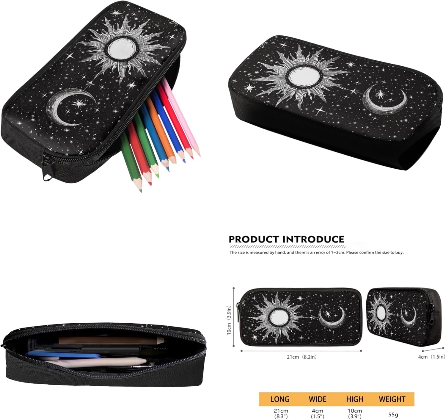 Backpack with Lunch Bag for Girls School Backpacks 7th Grade/8th Grade Kids Moon Star and Sun Pencil Case Water Bottle Holder,Elementary School Bookbags Rucksack,Boys School Shoulder Bag