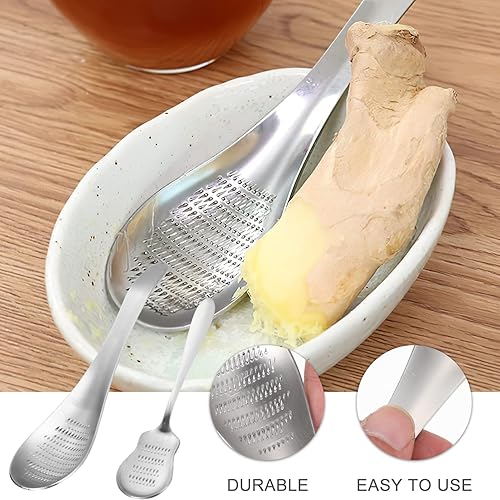 Miniatura 8 de Hemoton Picadora de ajo, nuevo rallador de ajo de acero inoxidable, agitador de acero inoxidable, herramienta de puré de patatas