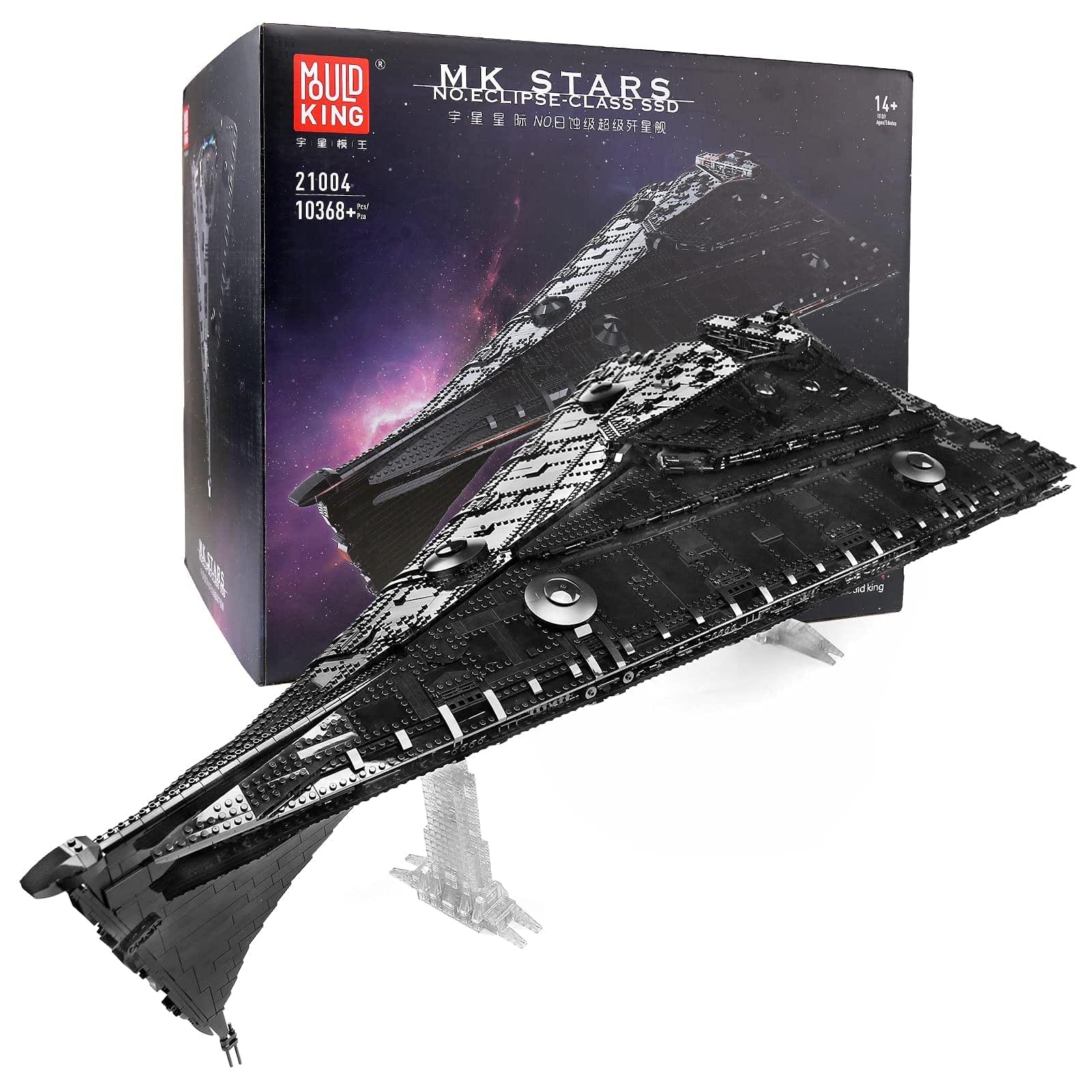 Mould King Super Star Destroyer Modellbaustein, A New Hope Space Wars große Sternenzerstörer Raumschiff, für Sammelset Erwachsene und Jungen, STEM-Technik Klemmbausteine Bauset, Geschenke Spielzeu