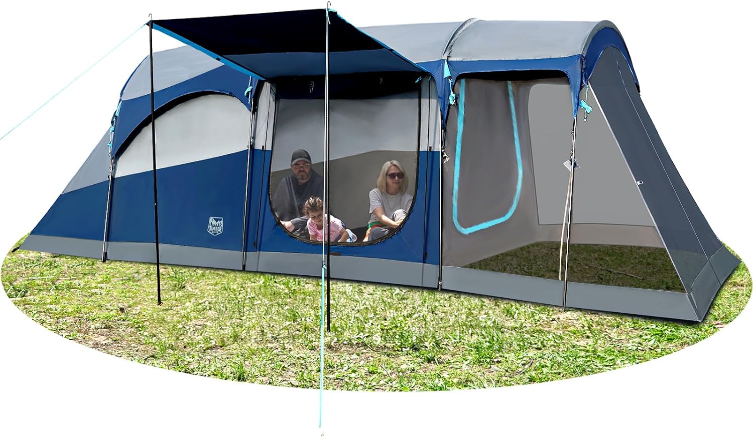 TIMBER RIDGE 8 Person Family Camping Tent with Screen Room,