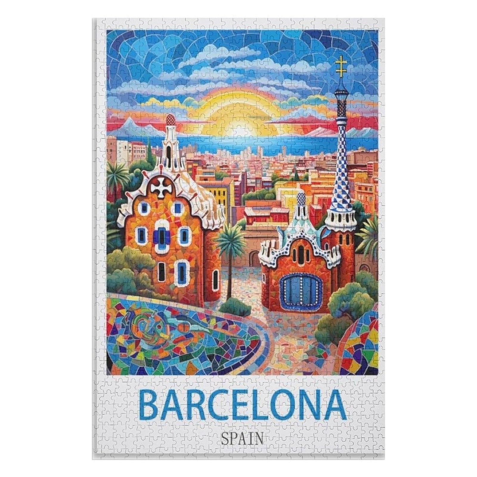 Gift puzzle games，Barcelona Spain，Adults 1000 Piece Jigsaw Puzzle- Christmas，70x50，paper puzzle，AA-591