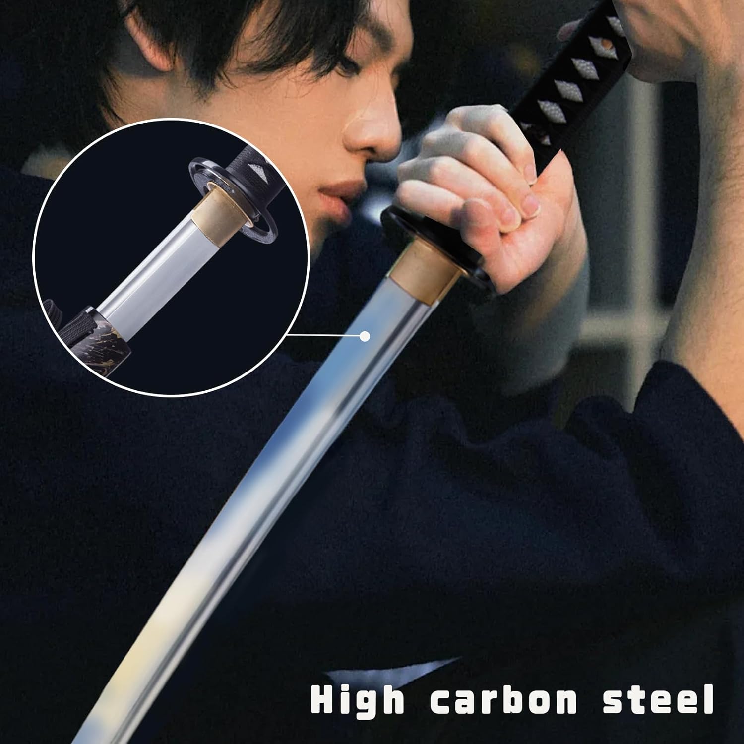 Katana Sword, Traditional Handmade Sword, Real 9260 Spring Steel Full Tang Katanas, Authentic Japanese Samurai Swords, for Practice, Training, Performance and Collection - Image 4