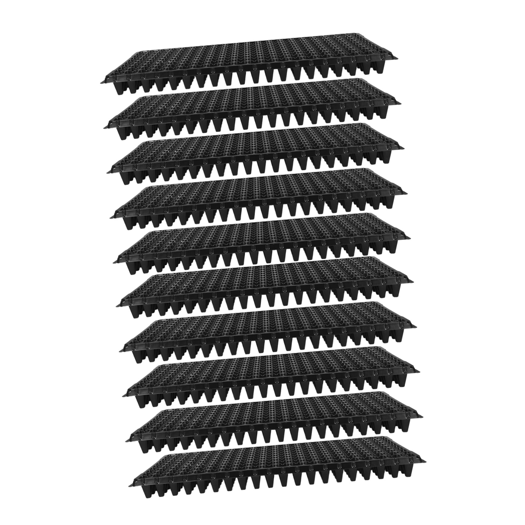 BESTonZON Plateau de Culture de Semis 10 Pièces PVC Noir 200 Cellules