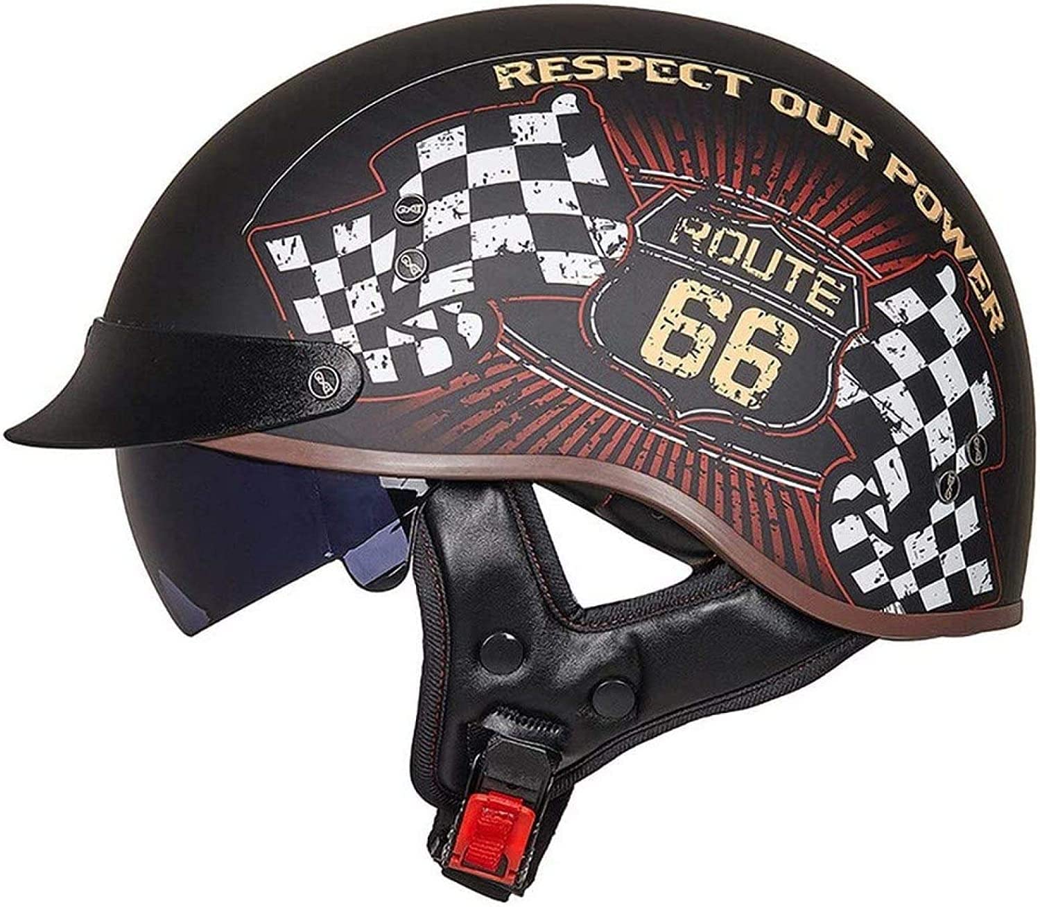 Casque jet vintage cruiser chopper taille L coloris 9 en plastique ABS pour adulte
