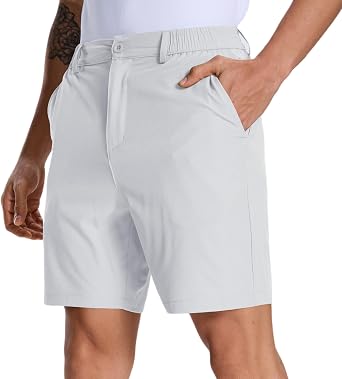 Mens Golf Dress Casual Shorts 7" 9" Lightweight Stretch with 4 Pockets Quick Dry Breathable Work Shorts
