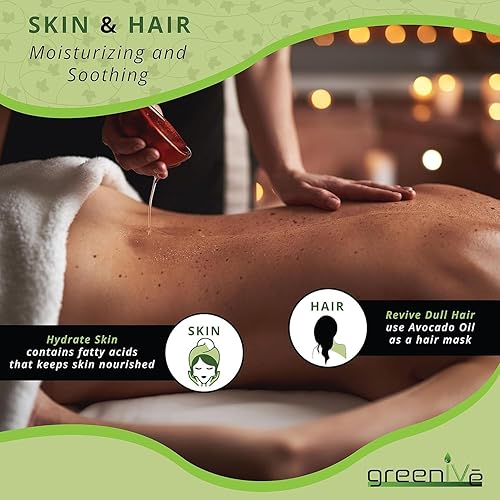 Vista 17 de GreenIVe Aceite de aguacate cultivado naturalmente 100% puro y natural sin aditivos, limpio, prensado en frío, sin OMG, vegano: para cocinar, freír