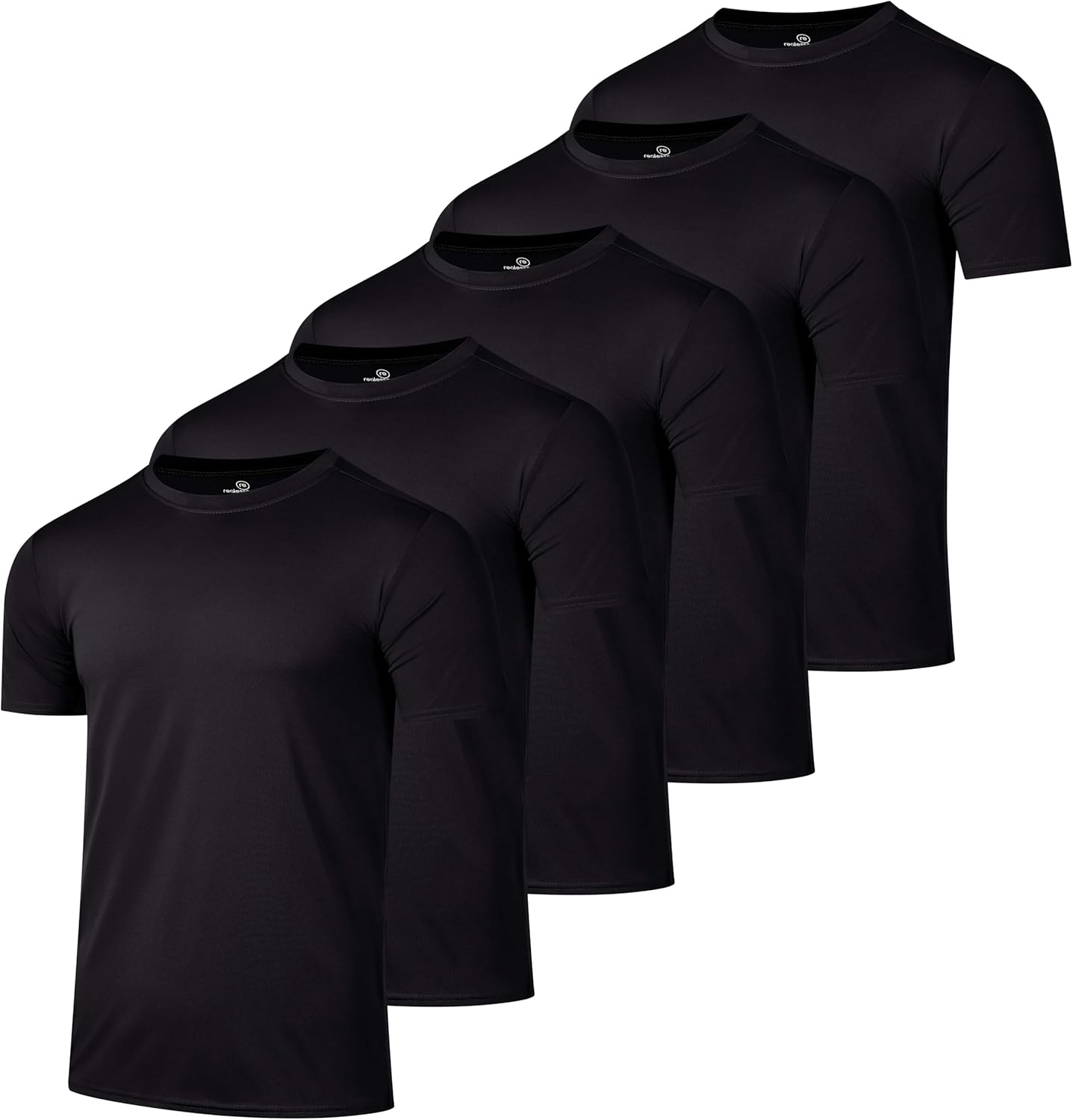 Real Essentials Men’s Dry-fit Moisture Wicking Active Athletic Performance Crew T-Shirts (Pack of 5)