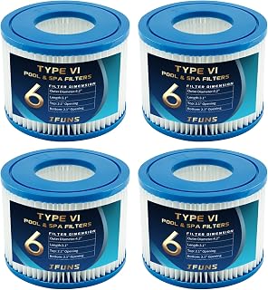 Type VI spa Filters and hot tub Filters Replacements,Pool Filters Type VI,for Inflatable hot tub Filters Size 6. (4 Pack)