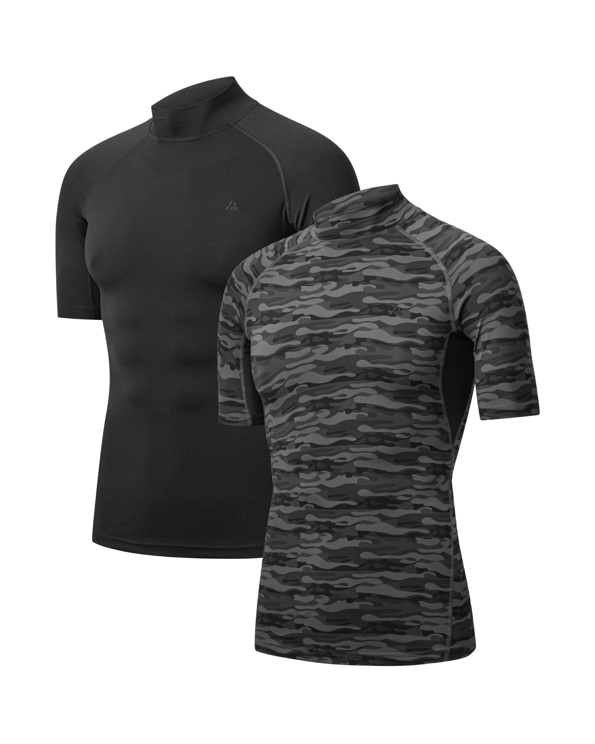 DANISH ENDURANCE Kompressionsshirt Herren, Laufshirt Kurzarm, Funktionsshirt, Muskelshirts, Sportshirt, Activewear für Männer, Schnelltrocknend & Atmungsaktiv, 2er Pack