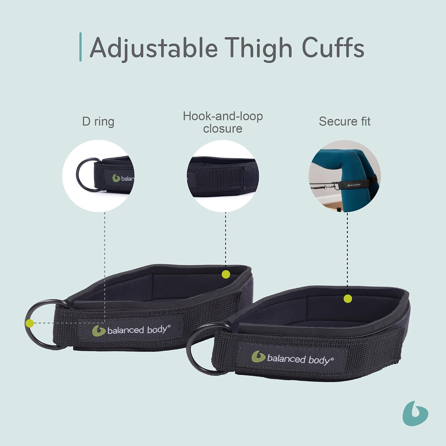 Balanced Body Thigh Cuffs, Pilates Reformer and Trapeze Table Accessory, 1 Pair
