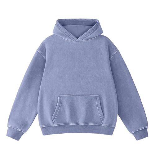 Acid Wash Hoodie Super Soft Sweatshirt for Mens Pullover Oversized