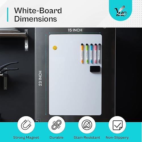 Miniatura 7 de Pizarra blanca para nevera de 23 x 15 pulgadas, pizarra magnética de borrado en seco