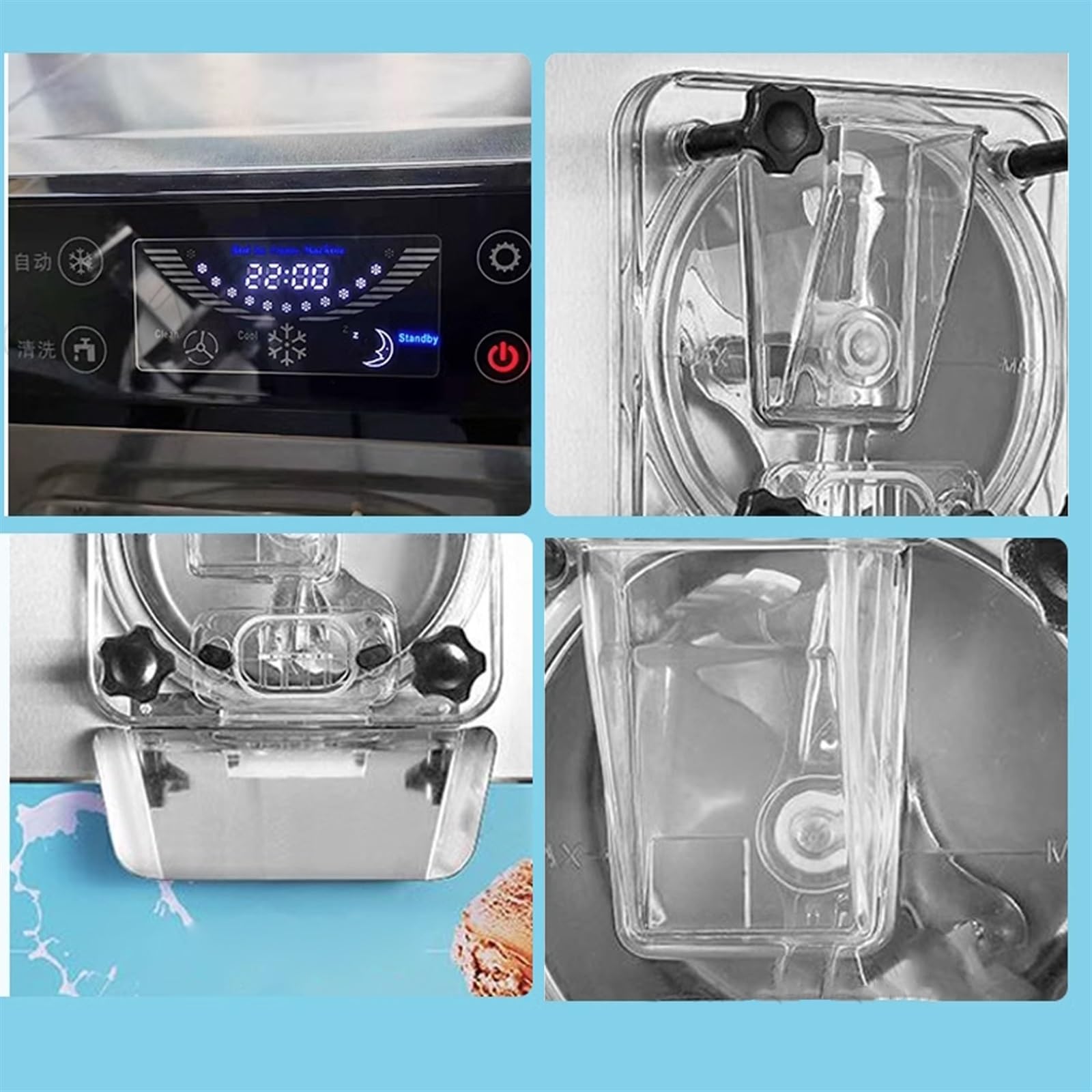 Heladera Máquina de helados duros Comercial de lujo Completamente automática Bola de excavación de alto rendimiento Máquina de helados de bolas de nieve Leche de arena de frijol mungo Maquina de Helad