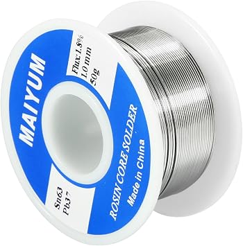 MAIYUM 63-37 Tin Lead Rosin Core Solder Wire for Electrical Soldering 1.0mm 50g