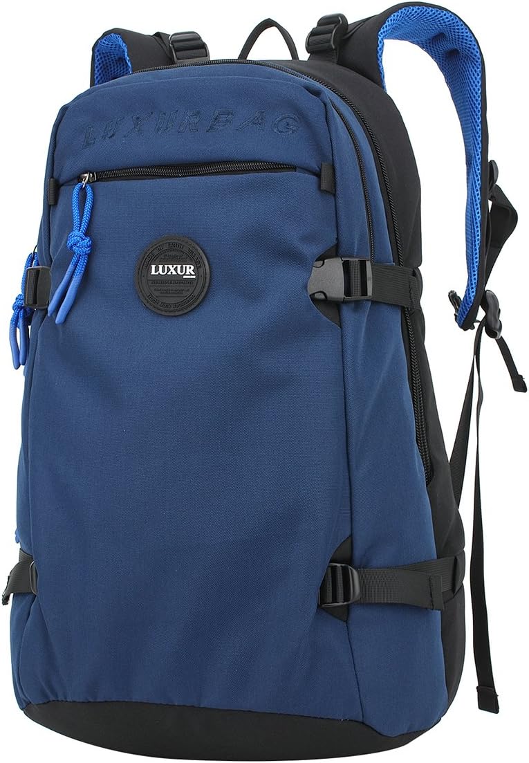 LUXUR 40L Oxford Laptop Backpack Travel Camping Hiking School Casual Daypack Blue