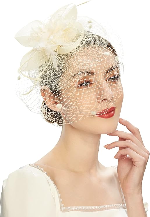 Braut Schleier Stirnband Fascinator - Schwarzes Mesh Stirnband Für Hochzeit & Besondere Anlässe