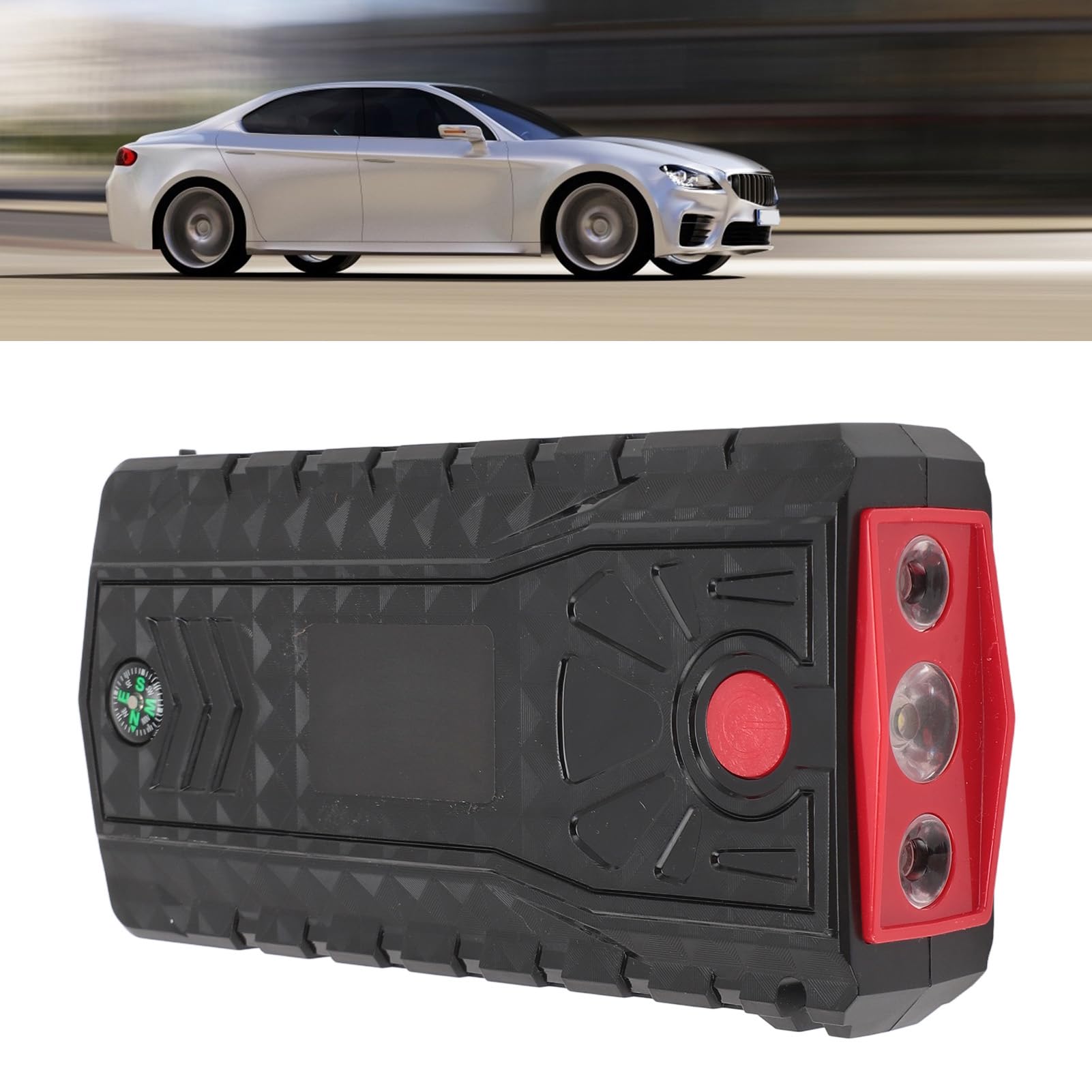 Arrancador de Batería para Automóvil, Batería de Arranque de 15000 MAh, 1000 A, con Linterna LED, Cargador de Pared y Puerto de Carga USB para Motor Derv de 7 L de Gasolina, 5,5