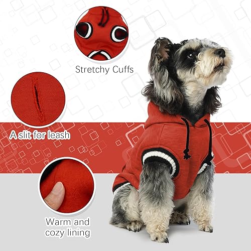 Miniatura 4 de FUAMEY Sudadera con capucha para perro, suéteres de forro polar para perro, sudadera cálida para mascotas, ropa para perro con bolsillo, chaleco de