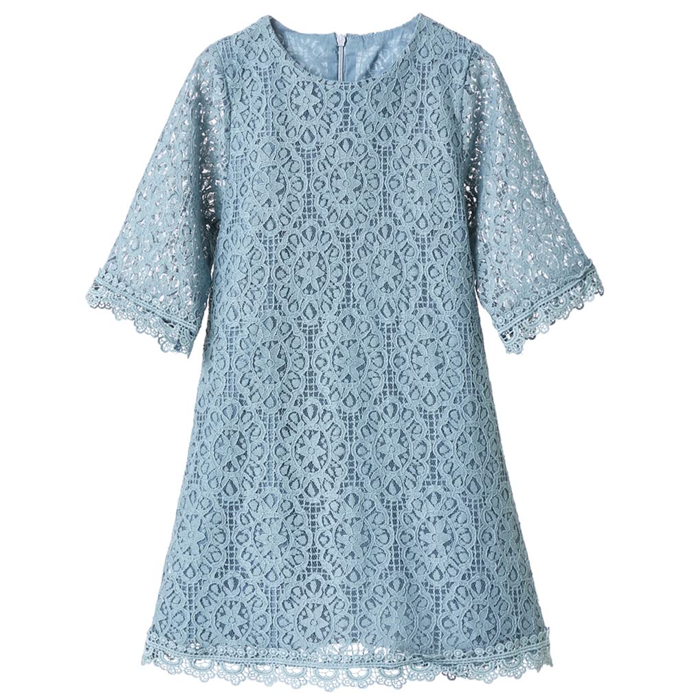 Niyage Lace Toddler Dress Girls Flower Elegant Half Sleeve Party Princess Dresses