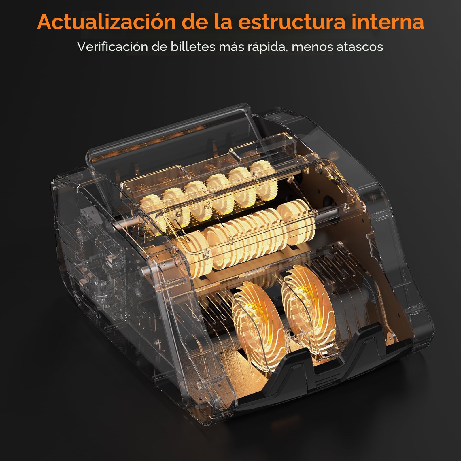 MUNBYN 2026 Nuevo Contador de Billetes, Detección de Billetes Falsos UV/MG/IR/MT para Euros/Dólares, Modos de Añadir/Lote/Valor, Pantalla LED Externa, Protección de 2 Años, No Cuenta montos Mixtos
