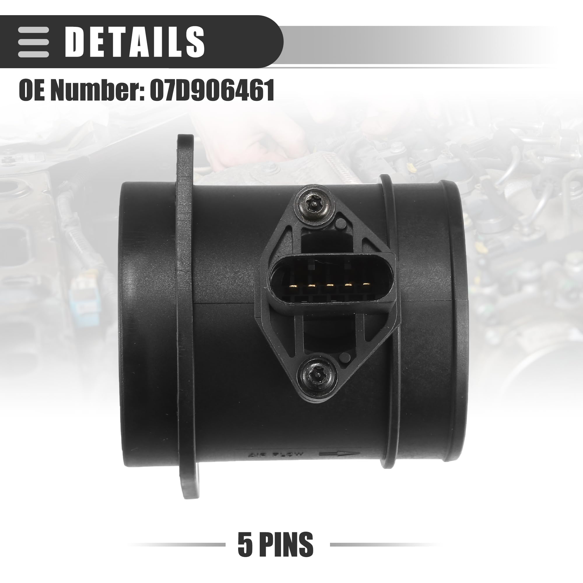 Sensore Flusso D'Aria Mass Air Flow 03L906461A Per Audi A3 (2003-2012) - Ricambio In ABS